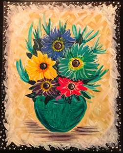 Vibrant Daisies in Pottery Bowl