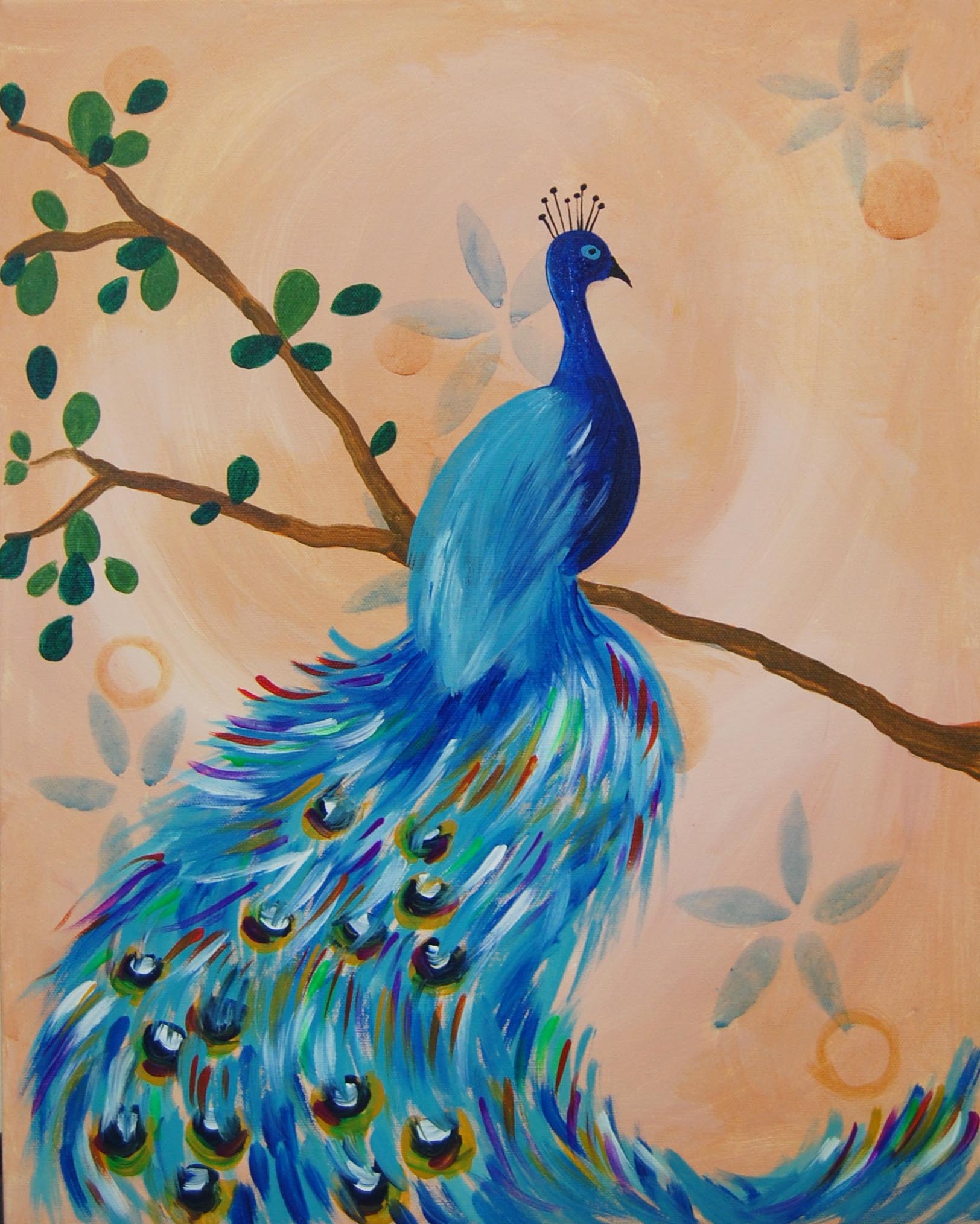Vintage Peacock - Pinot's Palette Painting