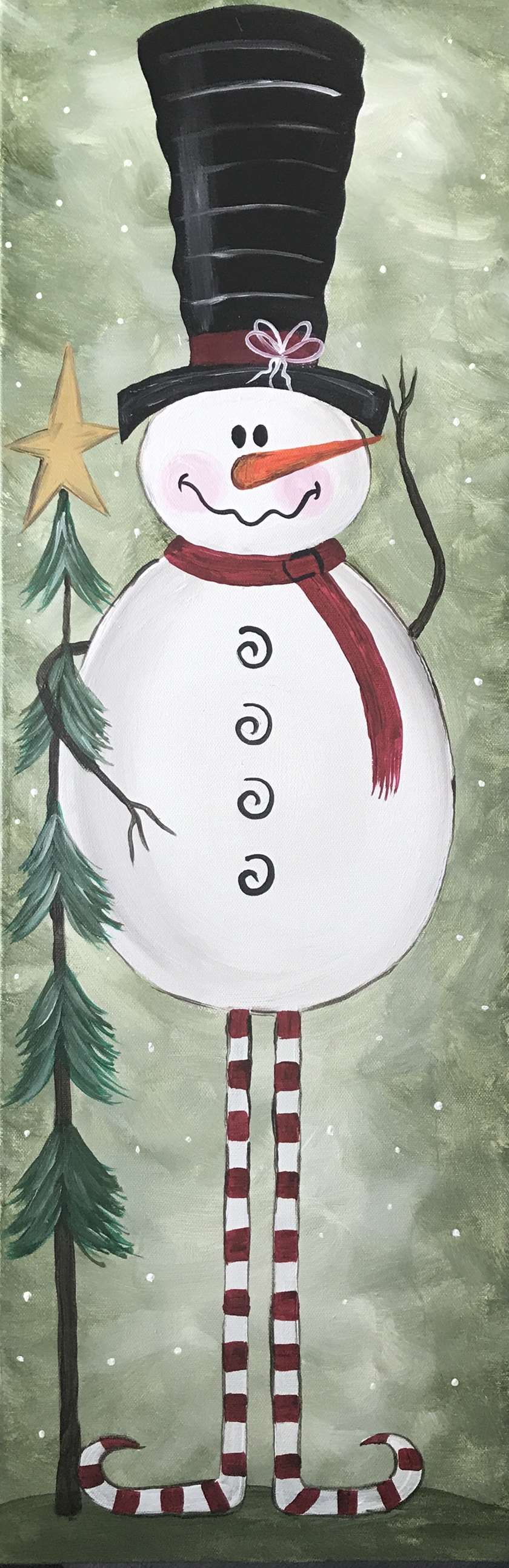 Unique canvas with a Vintage OG Snowman~