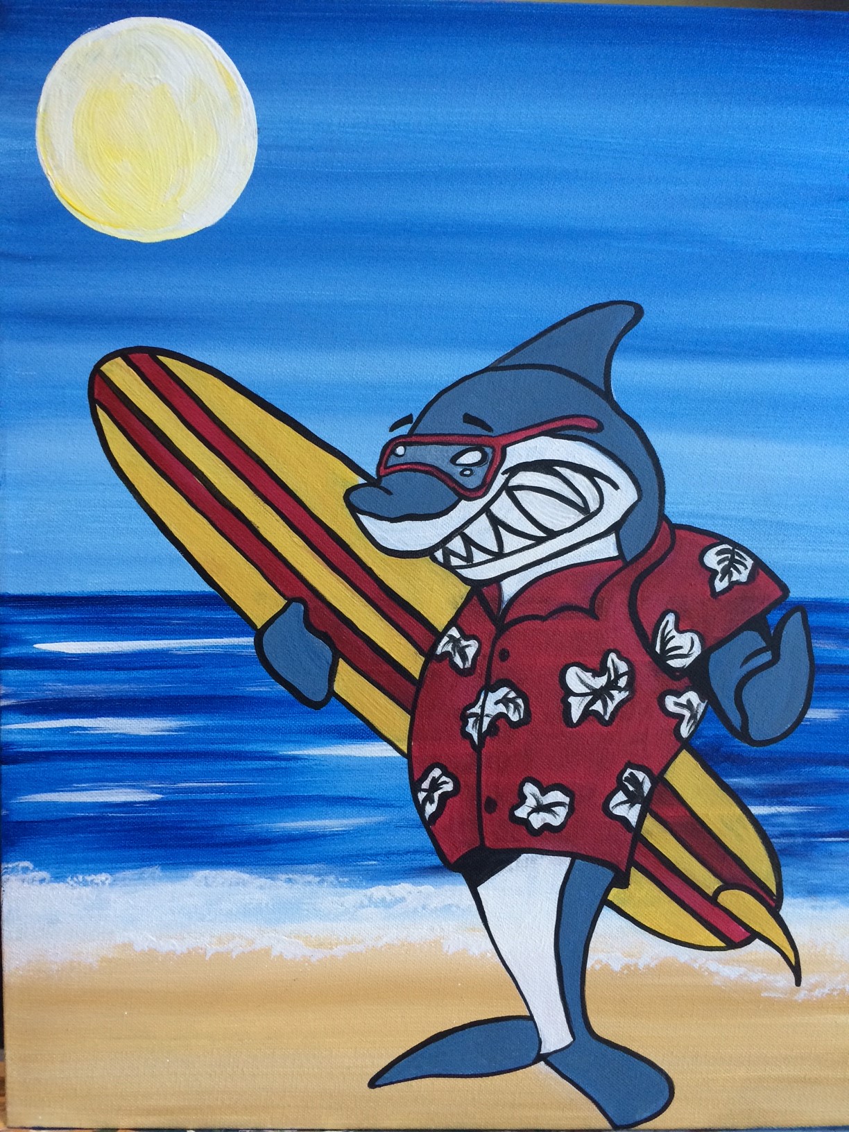 Weekend at Sharky's Pinot's Palette Painting