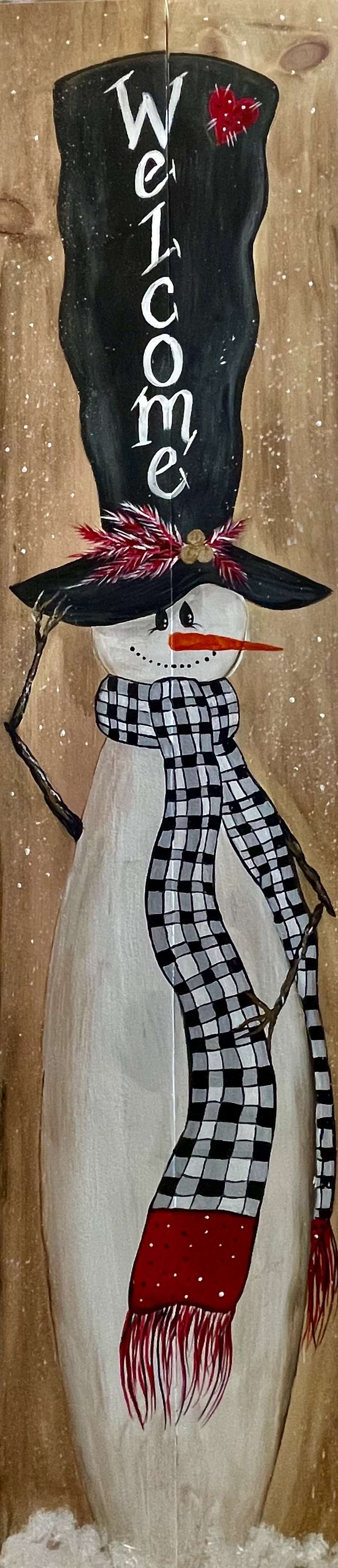 Welcome Snow Friends Porch Leaner