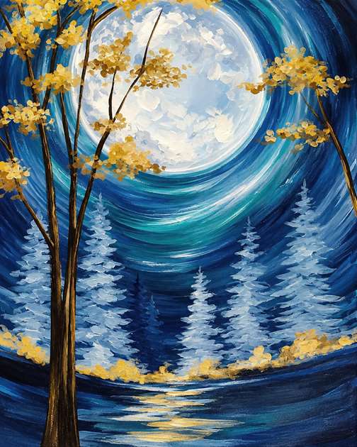 Winter Moon-Kissed Path
