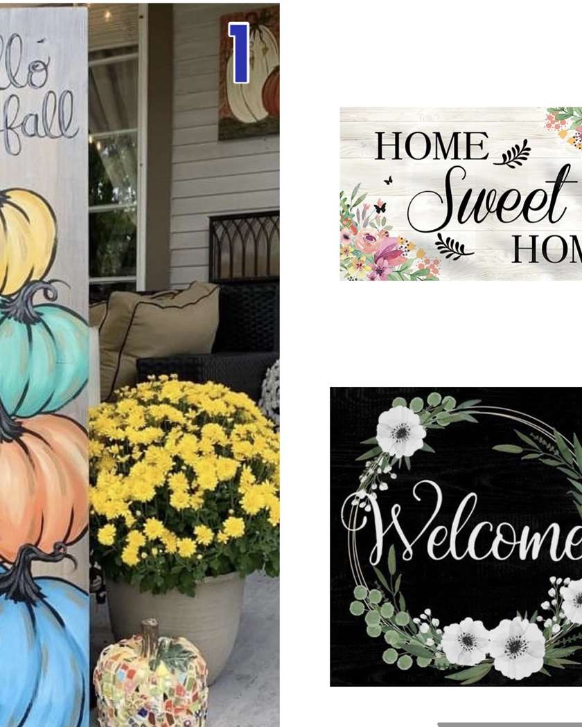 Wood Sign with Customized Stencil Pinot's Palette Painting