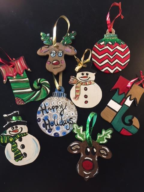 Wooden Cutout Ornaments - Pinot's Palette Painting
